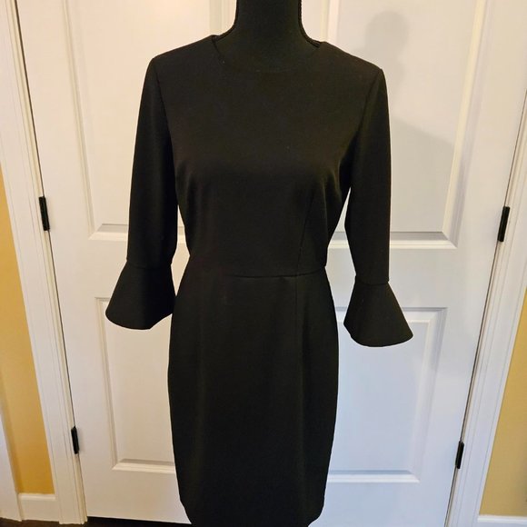 Donna Morgan Fitted Sheath Dress with Bell Sleeves - Picture 2 of 4